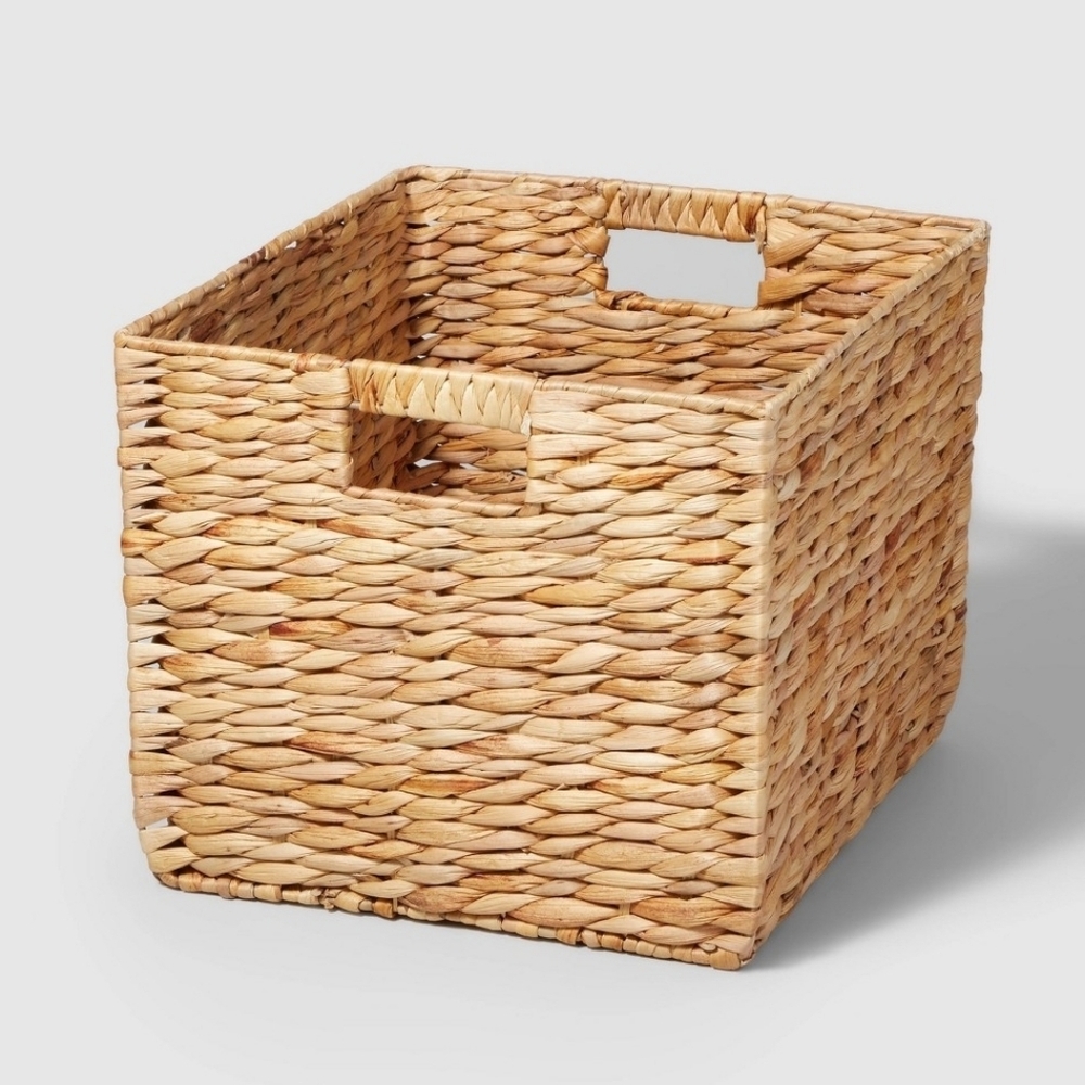 New with tag! Brightroom Natural Woven Cube Milk Crate Decorative Storage Basket